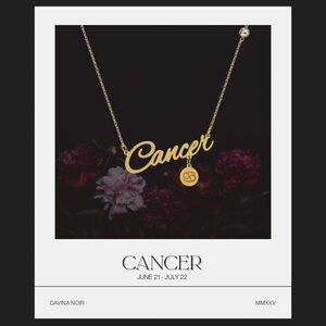 Cancer Zodiac Gold Necklace